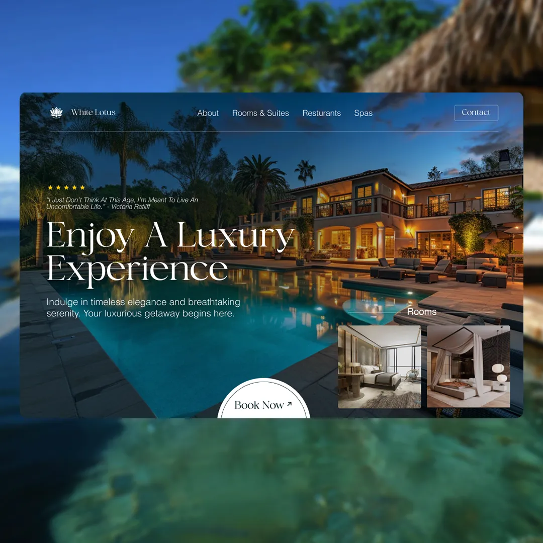 Web design of a luxurious resort inspired by White Lotus